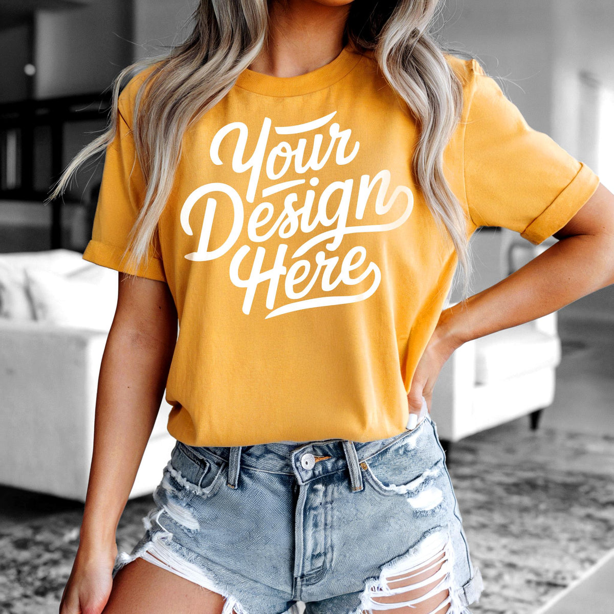 Gold Bella Canvas 3001 T Shirt Mockup Bella Canvas Shirt Mockup Gold Shirt Mockups Shirt Mockup Tee Mockup Live Model Mockup Graphic Tee – Cozy Vibes · Trending Graphic Apparel