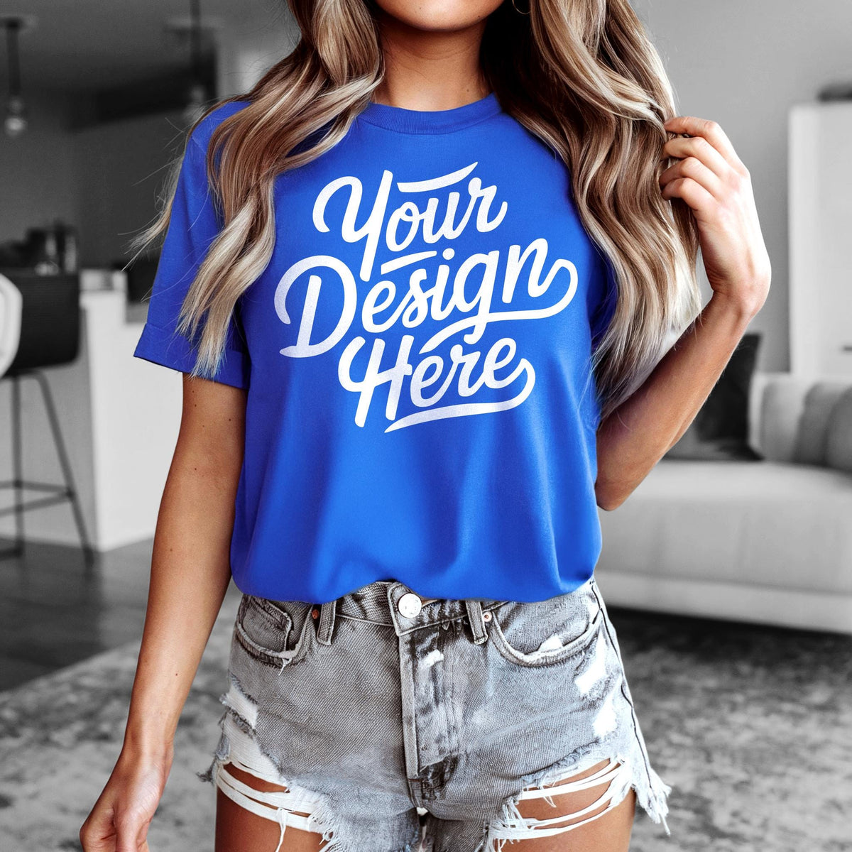 True Royal Bella Canvas 3001 T Shirt Mockup Bella Canvas True Royal Blue Shirt Mockup True Royal Blue Shirt Mockup Best True Royal Mockup Graphic Tee – Bold Style · Trending Graphic Apparel