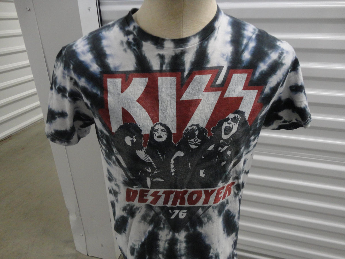 Vintage Y2K KISS Destroyer Ty dye Psychedelic liquid blue T Shirt M Graphic Tee – Cozy Vibes · Great Gift For Fans