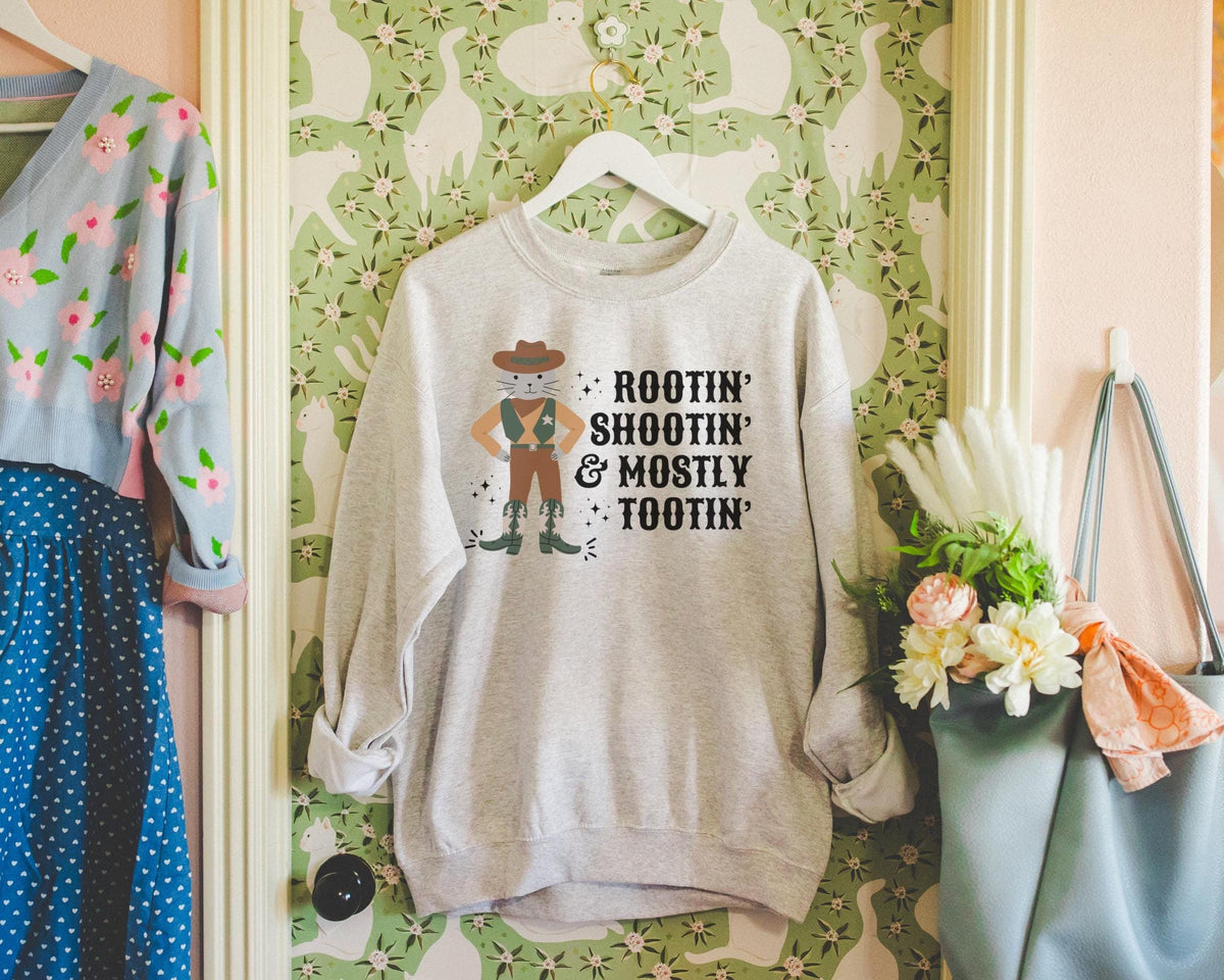 Weirdcore Western Sweatshirt Funny Saying for Cat Lover Silly Cat Mom or Cat Dad TShirt with Stars Rodeo Cowboy Embarrassing Silly Gift Sweatshirt – Bold Style · High-Quality Print