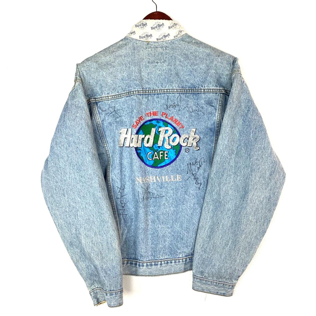 Vintage Hard Rock Cafe Nashville Denim Jean Jacket Large Signed The Mavericks Graphic Tee – Everyday Comfort · Great Gift For Fans
