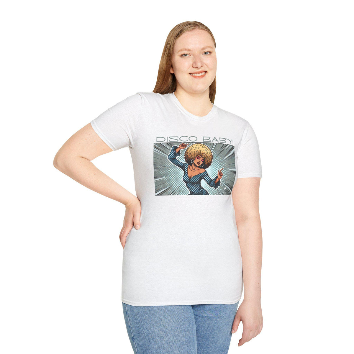 Disco Baby Shirt Blond Afro Party Tee Vintage 70s Disco Dancing Retro Seventies Blonde Fro Shirt Gift for Her Gift for Him Casual T Shirt Graphic Tee – Easygoing Wear · High-Quality Print