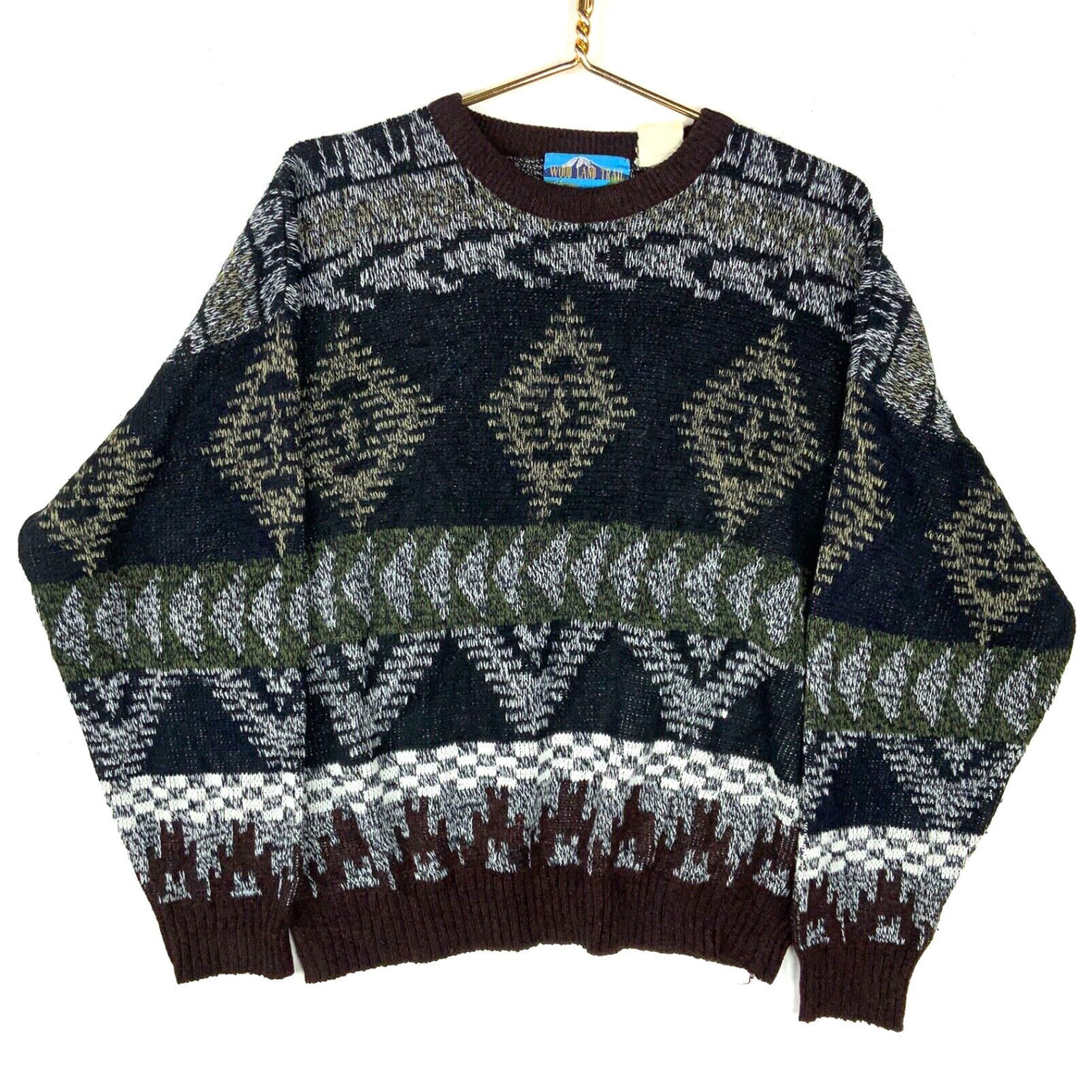 Vintage Grandpa Knit Sweater Size Large Black Argyle 90s Graphic Tee – Soft Feel · Must-Have Style