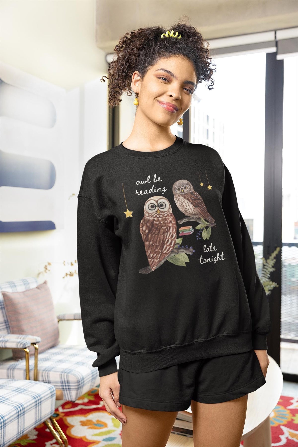 Book Lover Sweatshirt for Reader Who Loves Animals Owl Be Reading Late Tonight Silly Weirdcore 90s Aesthetic Gift Romance Reader Bookworm Sweatshirt – Easygoing Wear · High-Quality Print