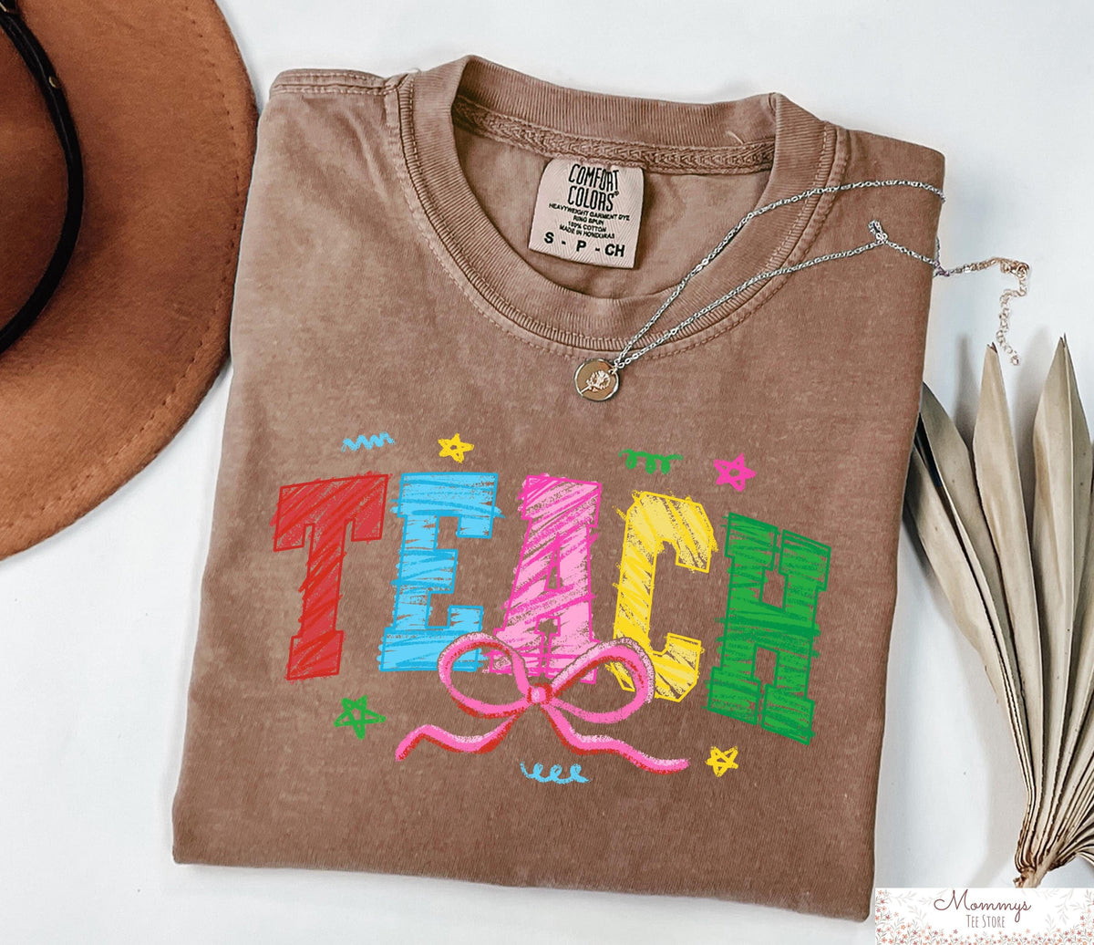 Teach TShirt Cute Teacher Shirt Teacher Appreciation Gift Back to School Outfit Kindergarten Teacher New Teacher Gifts Graphic Tee – Aesthetic Look · Top Pick For Any Outfit