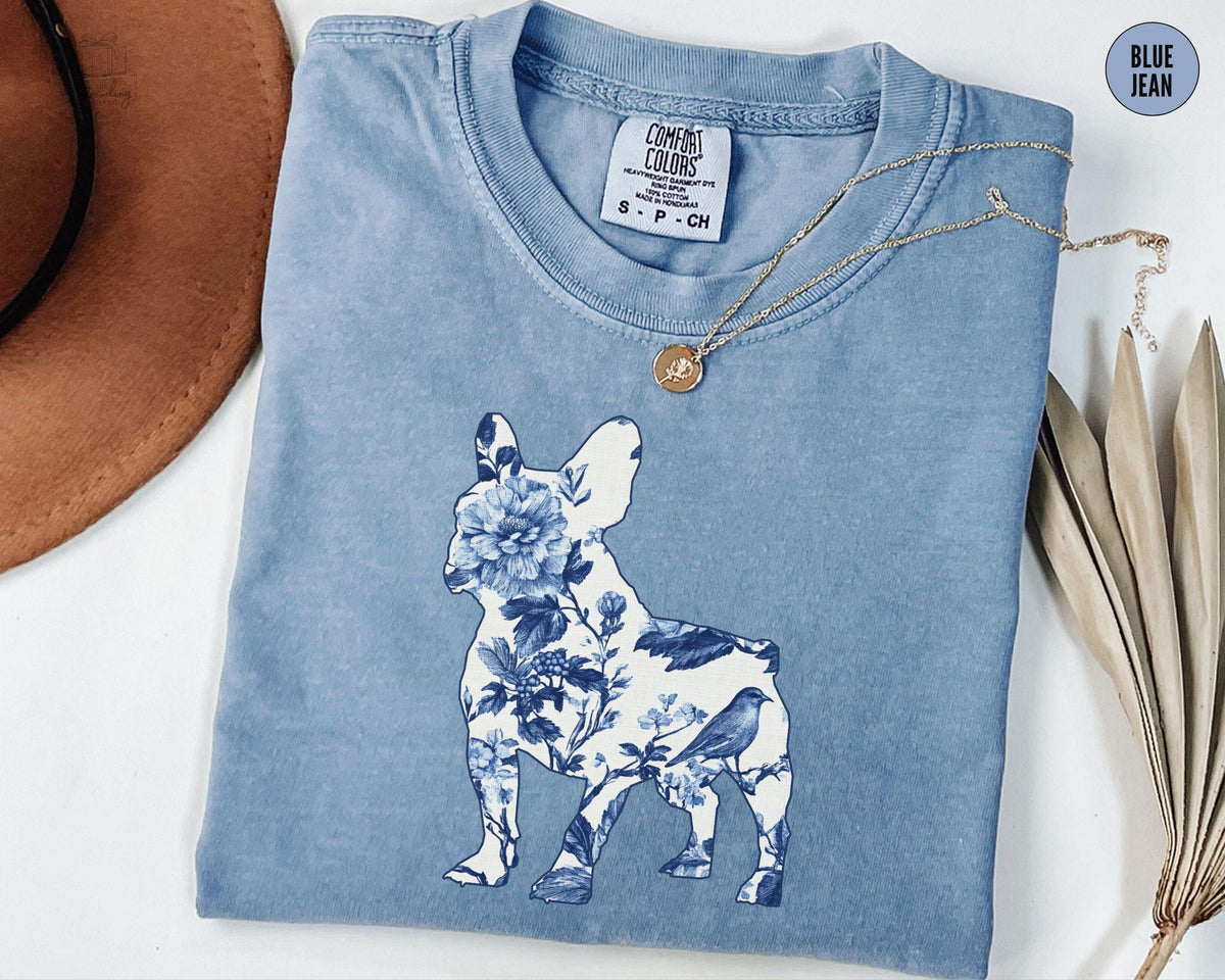 Frenchie Dog Mom Tshirt Floral French Bulldog Dog Mom Shirt Mothers Day Toile De Jouy Dog Mama Tee New Pet Owner Gift Graphic Tee – Soft Feel · Must-Have Style