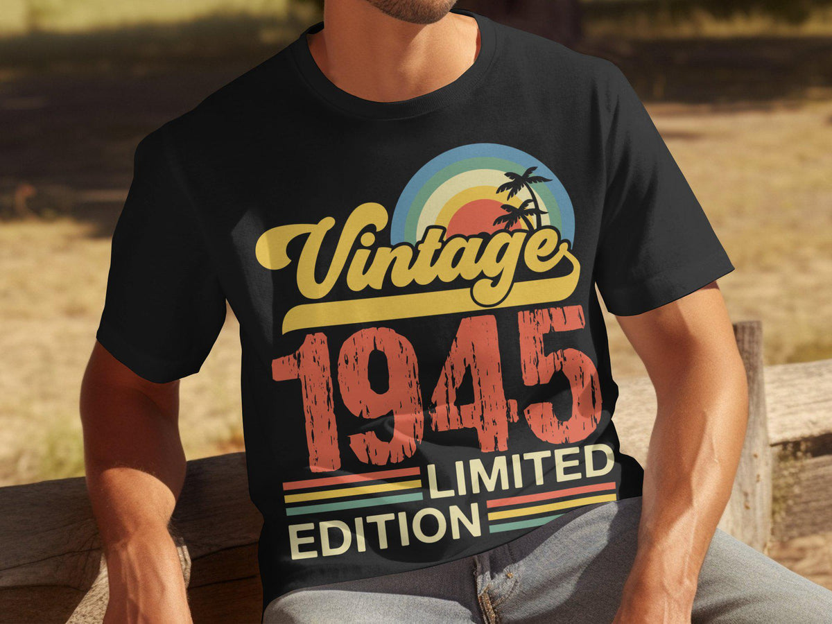 Mens Cotton Tshirt 80 Years Old Funny Vintage 1945 Limited Edition 80th Birthday Gifts 80th TShirts Graphic Tee – Everyday Comfort · Great Gift For Fans