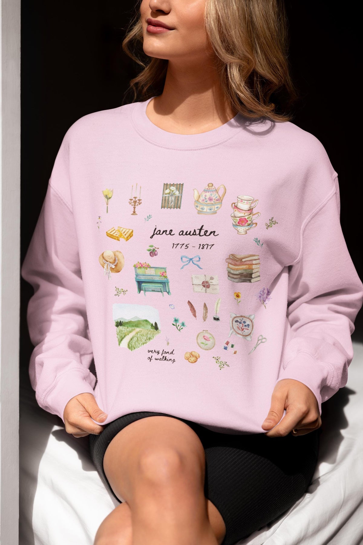 Jane Austen Sweatshirt for Classic Literature Bookworm Romance Reader Gift for Book Lover Sweet Bookish Crewneck 19th Century Literature Sweatshirt – Soft Feel · Great Gift For Fans