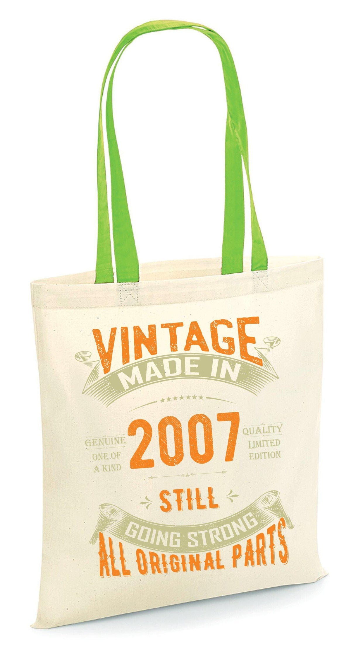 Vintage Made In 2007 Tote Bag 18th Birthday Gift Bag Born In 2007 Tote 18 Years Old Party Bag Quality Limited Edition Tote Tote Bag – Premium Graphic · Perfect For Daily Wear