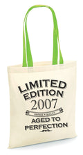Limited Edition 2007 Tote Bag Vintage Quality Aged to Perfection 18th Birthday Tote Bag Gift Born in 2007 18 Years Old Party Bag Tote Bag – Soft Feel · Trending Graphic Apparel