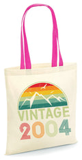 Vintage 2004 Tote Bag 21st Birthday Gift Born in 2004 21 Years Old Bag For Life Reusable Grocery Bag EcoFriendly Party Bag Tote Bag – Easygoing Wear · Must-Have Style