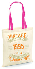 Vintage Made in 1995 Tote Bag 30th Birthday Gift Born in 1995 30 Years Old Celebration All Original Parts Genuine Edition Tote Bag – Bold Style · Must-Have Style