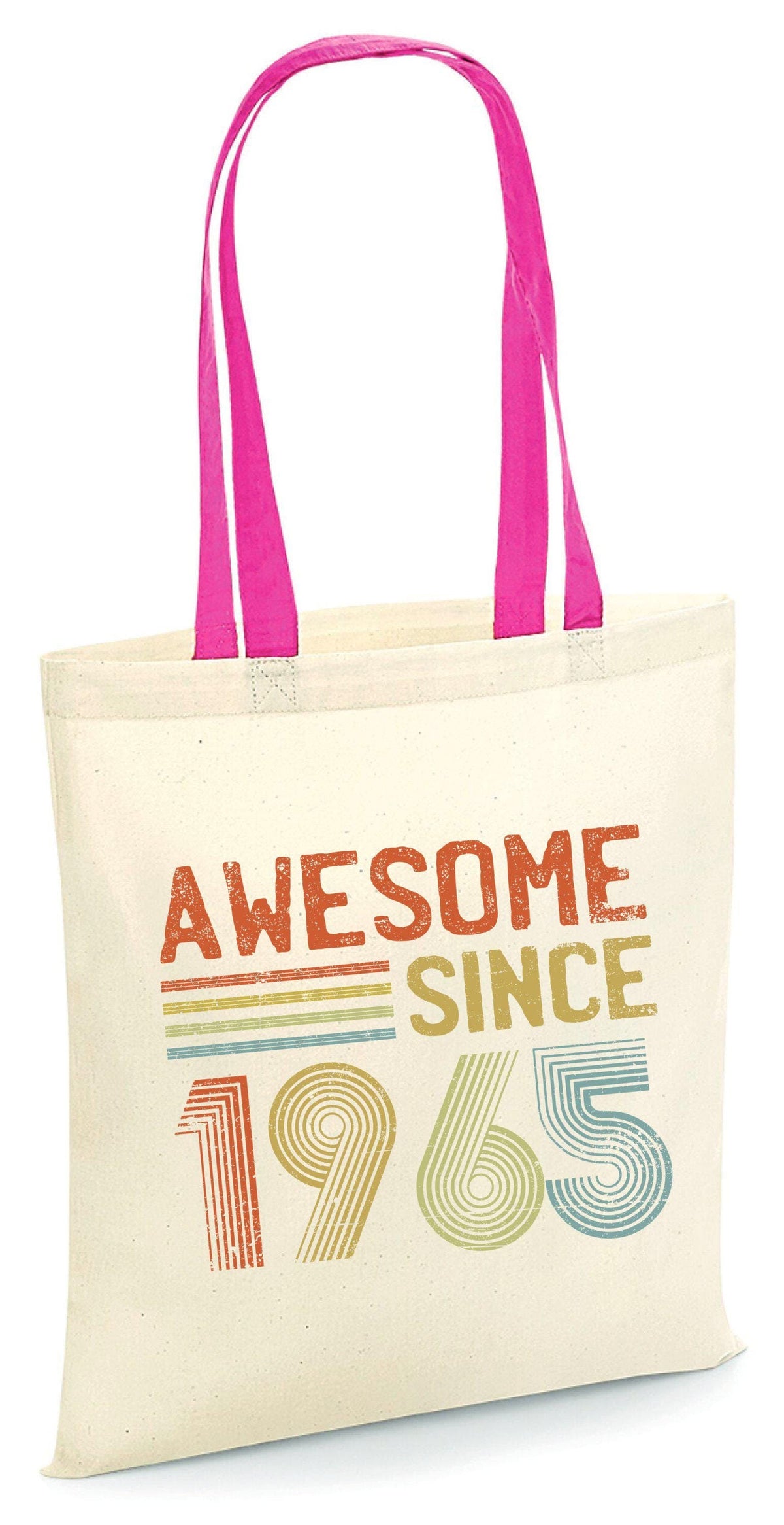 Awesome Since 1965 Tote Bag 60th Birthday Gift Bag Retro 60 Years Old Tote Born in 1965 Bag 60th Party Tote Bag for Life Tote Bag – Soft Feel · Must-Have Style