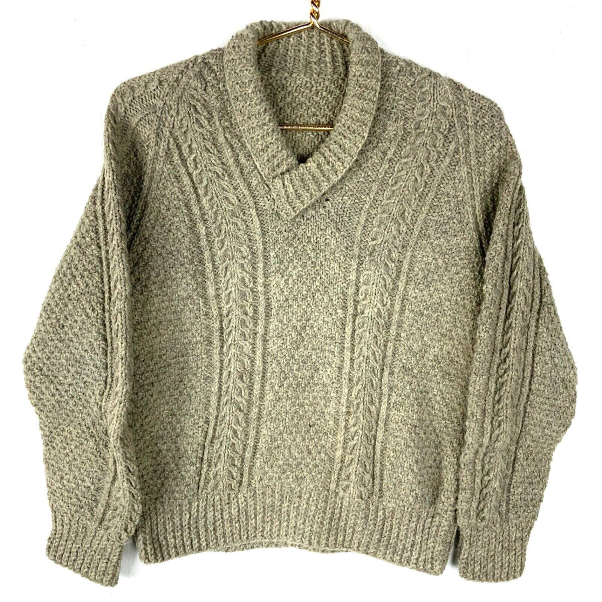 Vintage Cable Knit Wool Sweater Women39s Size Small Gray Shawl Collar Graphic Tee – Feel-Good Design · High-Quality Print