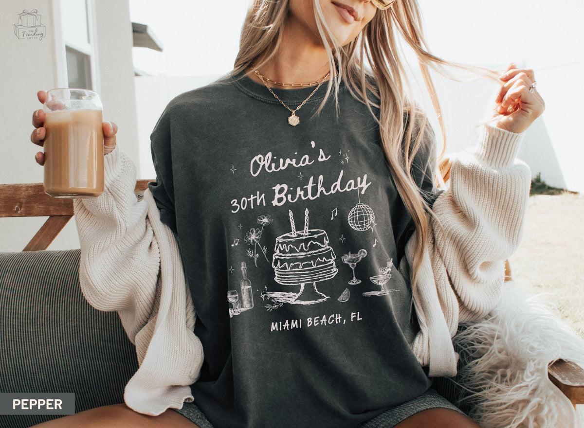 Birthday Shirt Custom Matching Group Tshirt 30th Birthday Gift TShirt Personalized Birthday Crew Outfits Girls Trip Tee Graphic Tee – Everyday Comfort · Great Gift For Fans