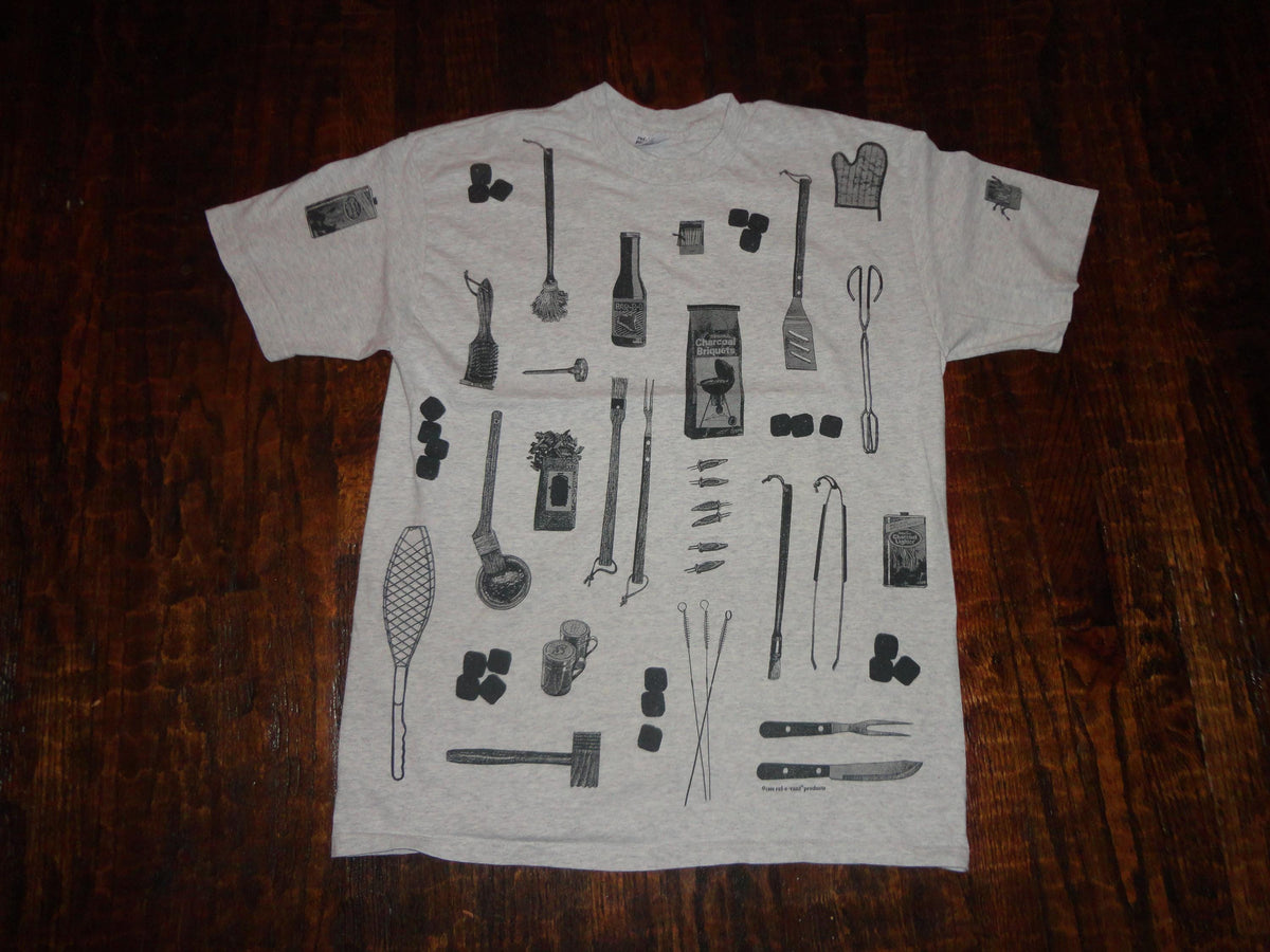 Vintage 90s BarBQ Cookout BBQ Aop All Over Print Relevant barbecue T Shirt L Graphic Tee – Cozy Vibes · Perfect For Daily Wear