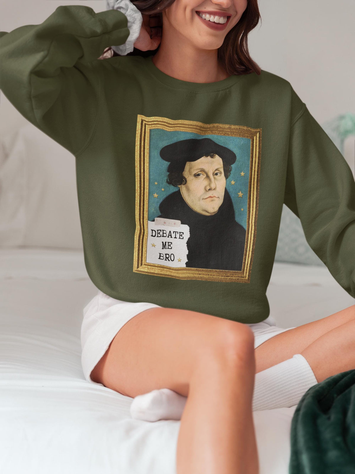 Funny Martin Luther Sweatshirt for Historian Who Loves Religious History Famous Paintings 16th Century European History Graduation Gift Sweatshirt – Soft Feel · Great Gift For Fans