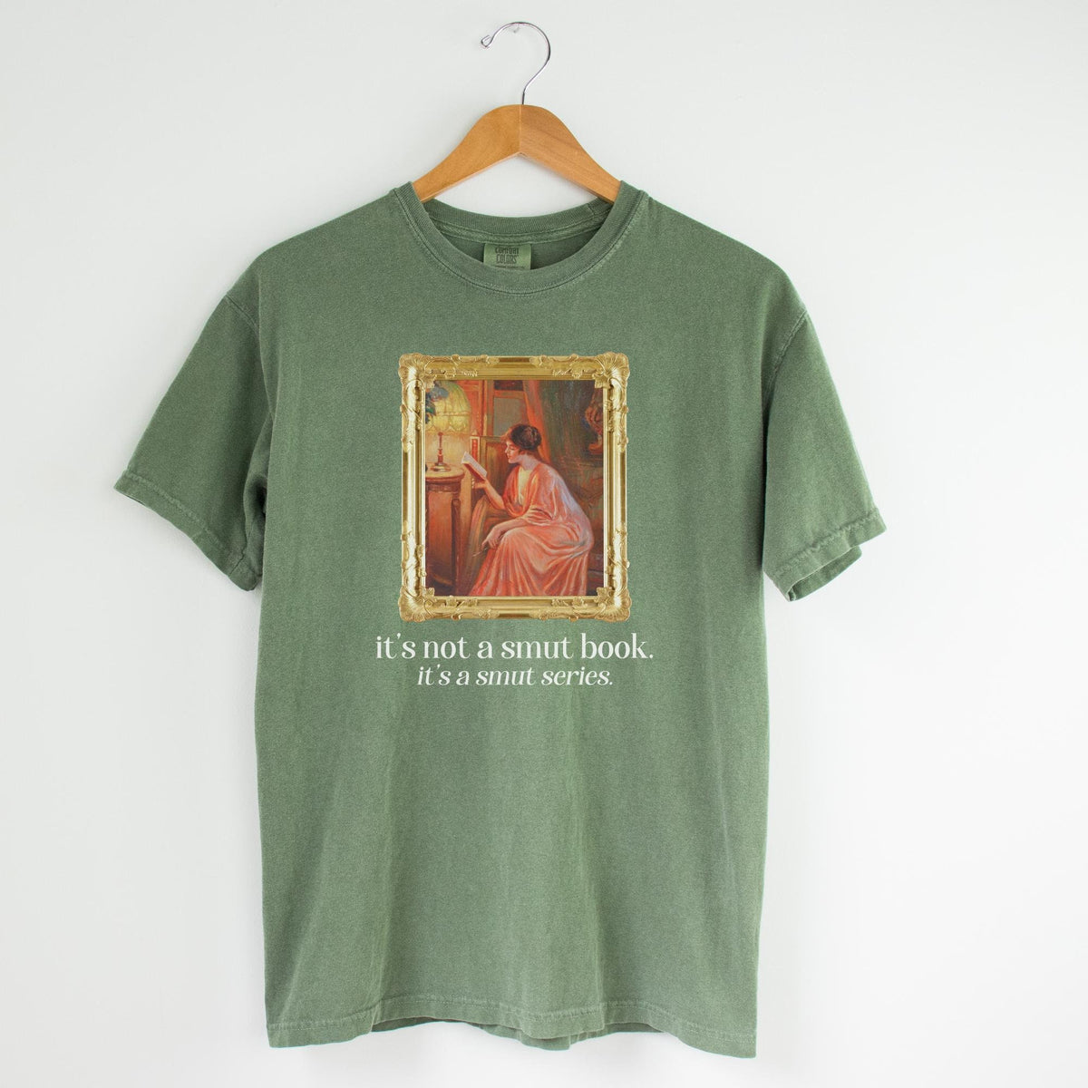 Sarcastic Romance Book Tee Shirt for Bookworm Who Loves Romantasy Novels Delphin Enjolras Lady Reading By Lamplight Art History Bookish Tee Graphic Tee – Soft Feel · Great Gift For Fans
