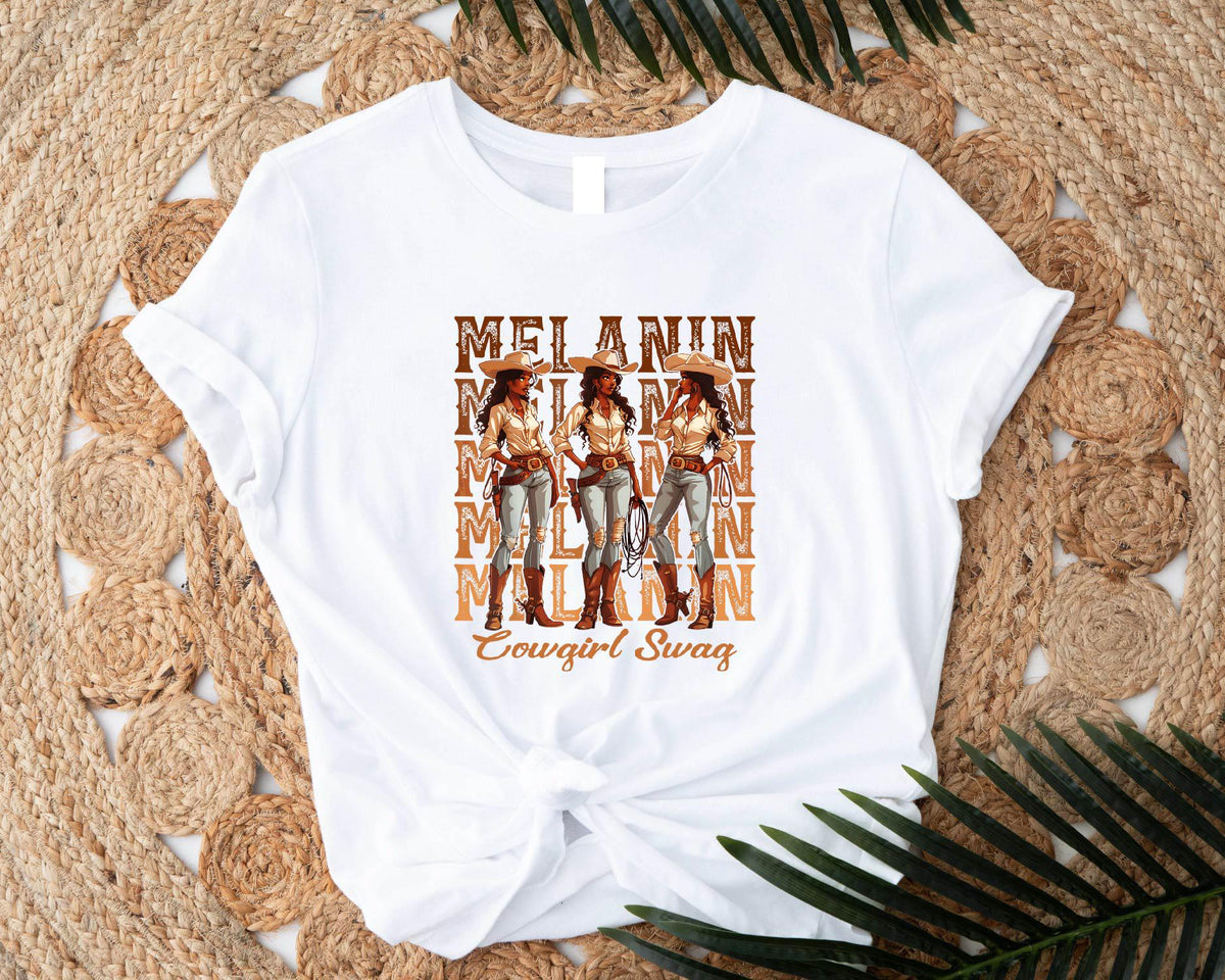 Melanin Cowgirl Swag T shirt African American History Shirt Black History Month Tee Afro Cowgirl T shirt Southern Rodeo Cute Shirt Graphic Tee – Easygoing Wear · High-Quality Print