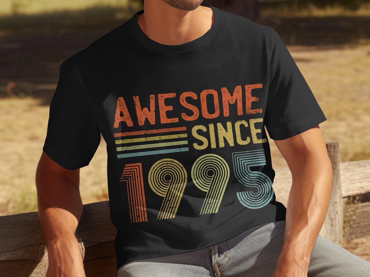 Mens 30th Birthday Shirt Awesome Since 1995 30 Years Old Vintage Funny Gift for Him Dad Brother Born in 1995 Special Day Present Graphic Tee – Bold Style · Must-Have Style