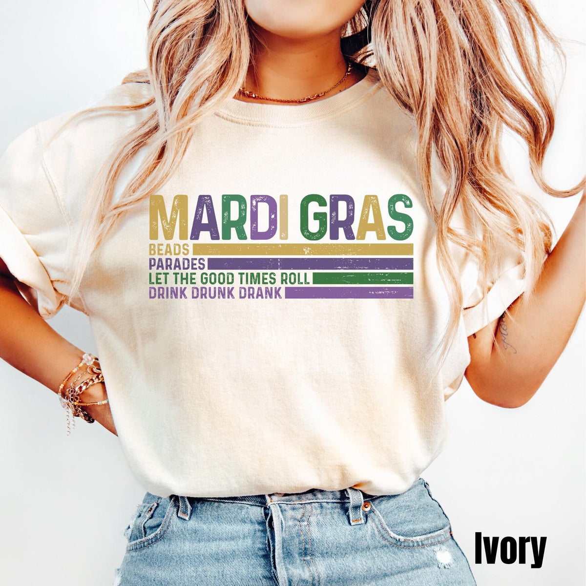 Retro Mardi Gras Shirt New Orleans Shirt Retro Carnival Party Tee Women Nola Outfit Beads Parade Louisiana Tshirt Graphic Tee – Soft Feel · Must-Have Style