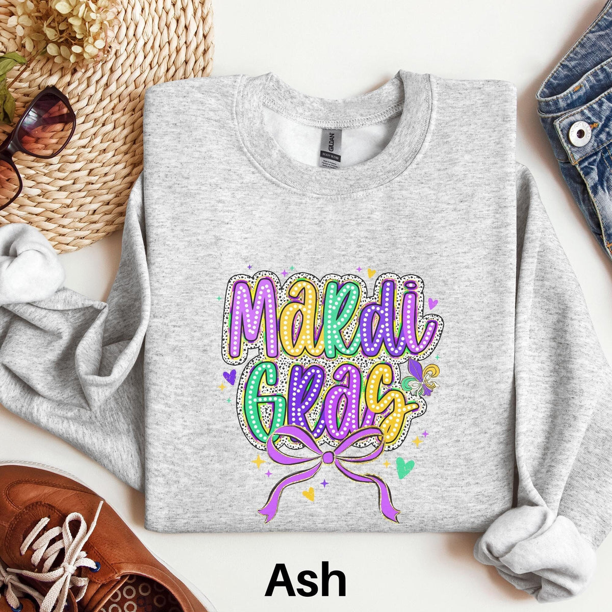 Coquette Mardi Gras Sweatshirt Dalmation Dots New Orleans Sweater Retro Carnival Party Sweatshirt Women Nola Outfit Fleur De Lis Bow Sweatshirt – Bold Style · Must-Have Style