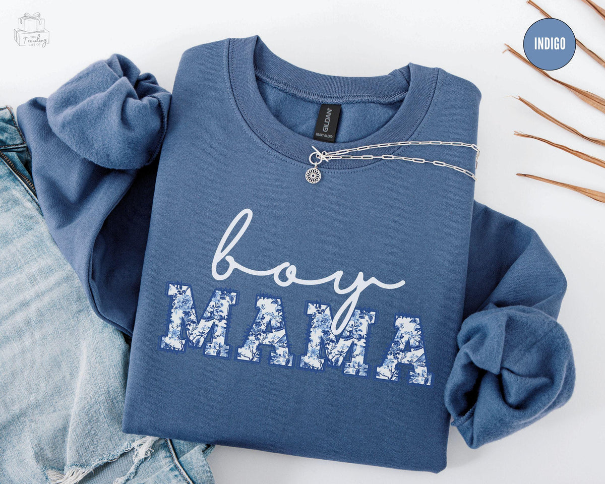 Boy Mama Sweatshirt Toile Boy Mama Sweater New Mom Pregnancy Announcement Gender Reveal CrewneckBaby Announcement Shirt Baby Shower Gift Sweatshirt – Soft Feel · Must-Have Style