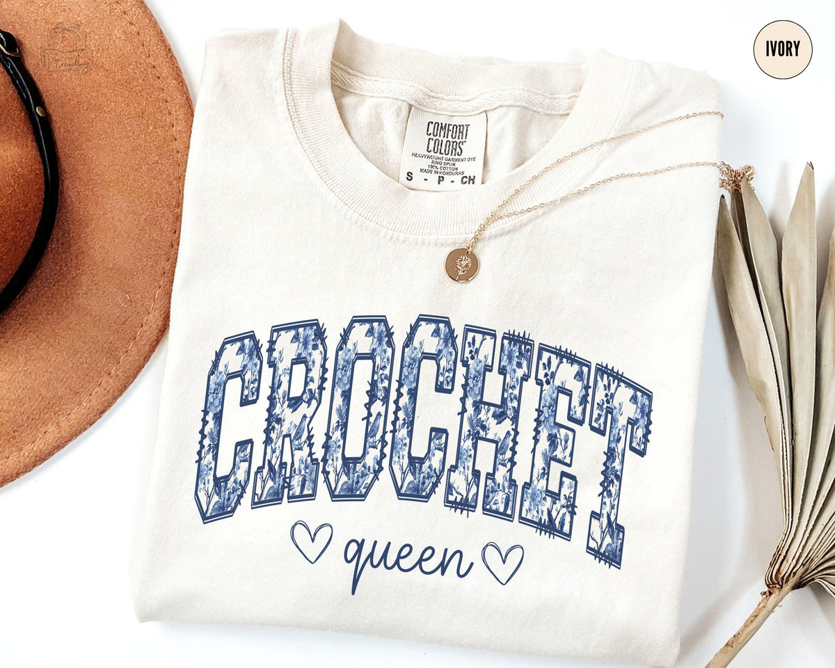 Crochet Shirt Gift for Crochet Lover Floral Crocheting Tshirt Gift for Grandma Crochet Gift for Mom Cute Crochet Tee Graphic Tee – Cozy Vibes · High-Quality Print