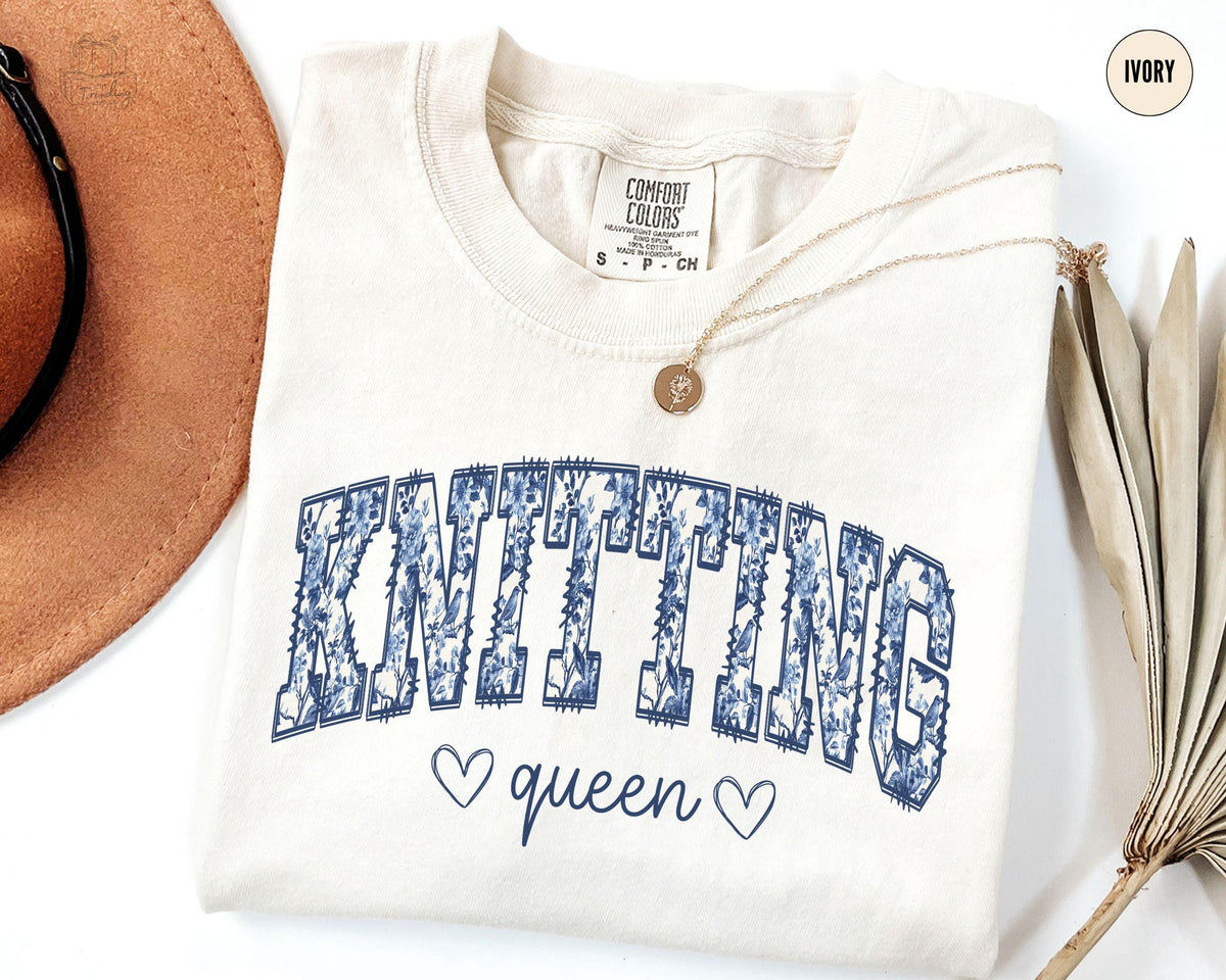 Knitting Shirt Floral Knitting TShirt Toile Knitters Gift Knitting Lover TShirt Yarn Enthusiast Apparel Knitting Tee Graphic Tee – Soft Feel · Top Pick For Any Outfit