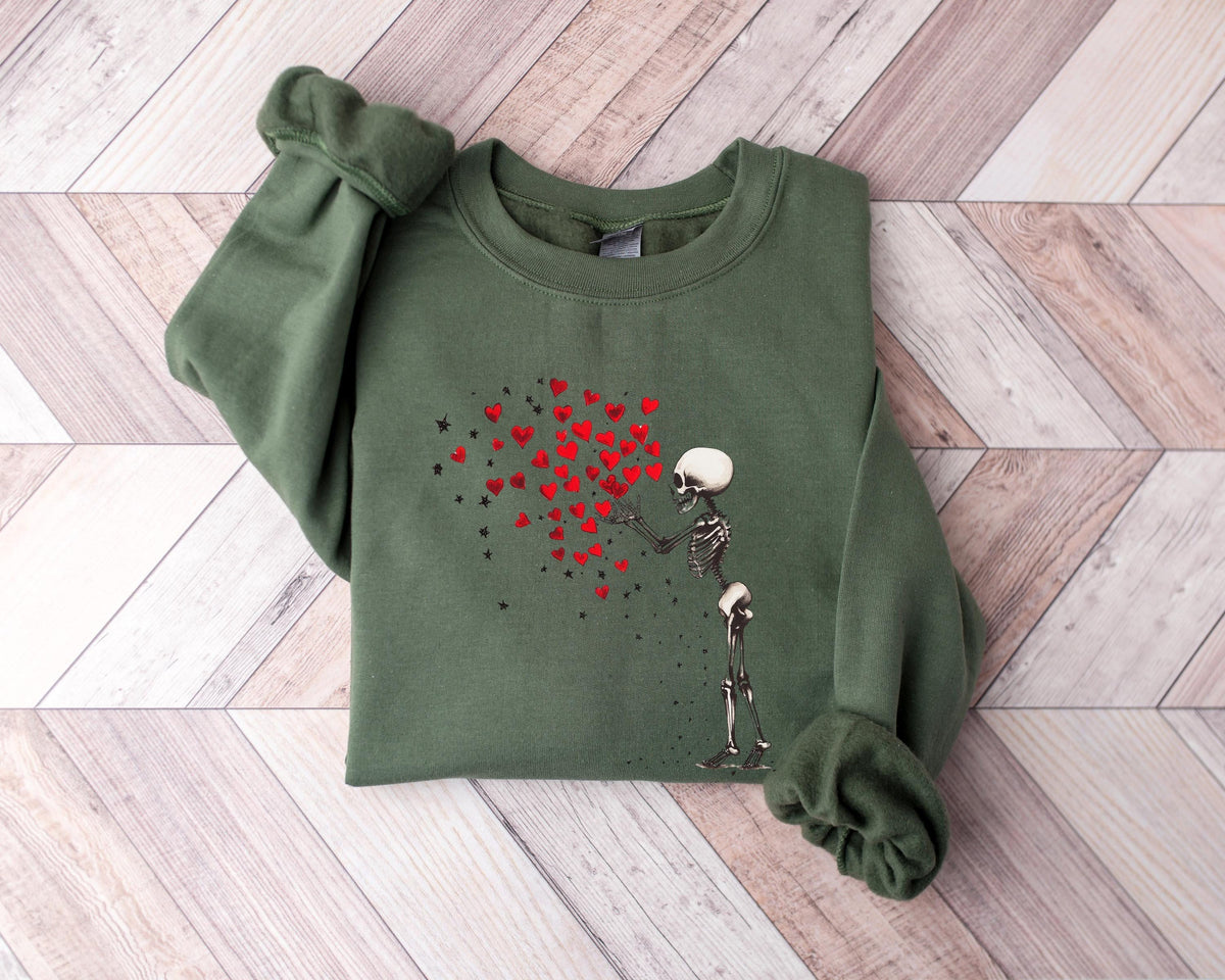 Skeleton Valentines Day Sweatshirt Funny Valentines Day Sweatshirt Funny Skeleton Sweatshirt Funny Valentines Day SweaterValentines Gift Sweatshirt – Soft Feel · Perfect For Daily Wear