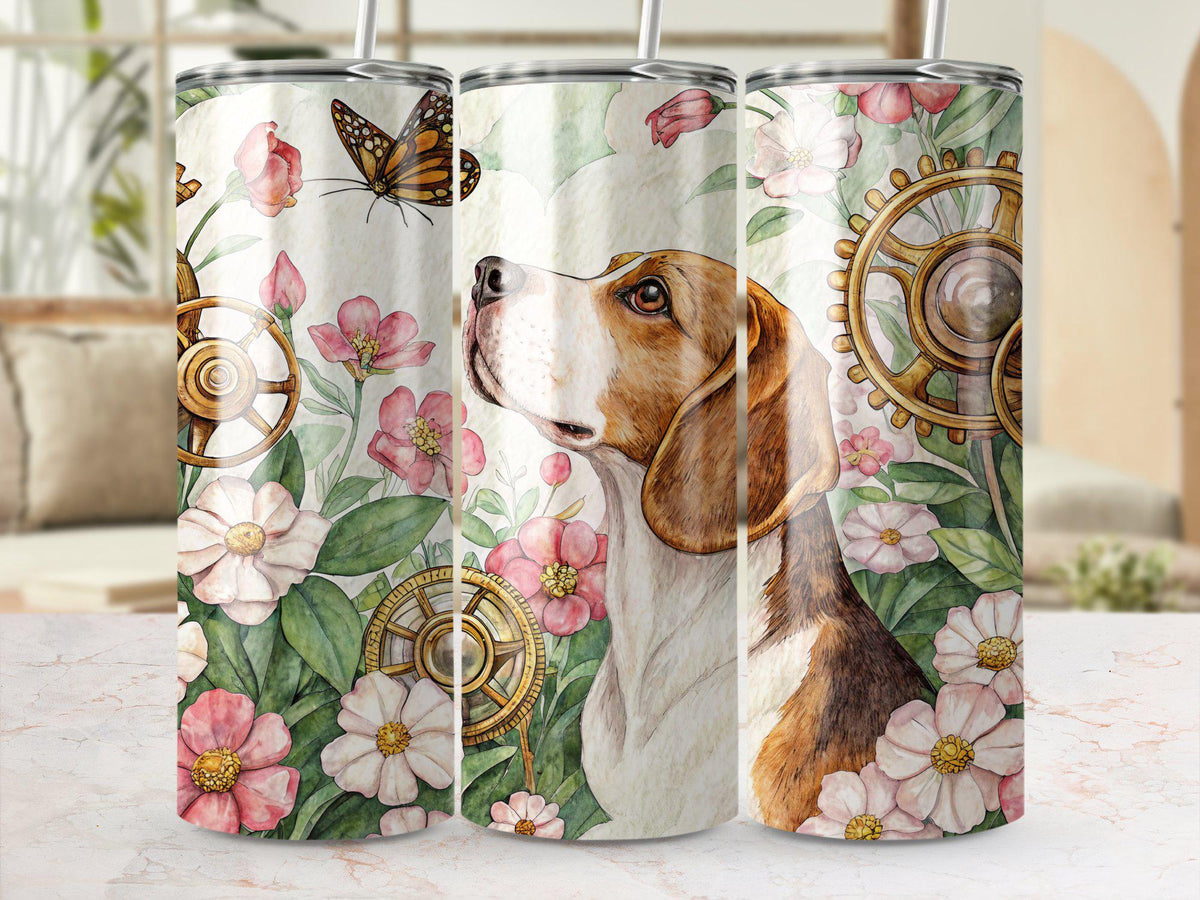 Beagle Dog Tumbler Wrap PNG 20 oz Tumbler Wrap Butterfly Digital Download Floral Tumbler Wrap Dog in Flowers PNG Graphic Tee – Fan Favorite · Must-Have Style