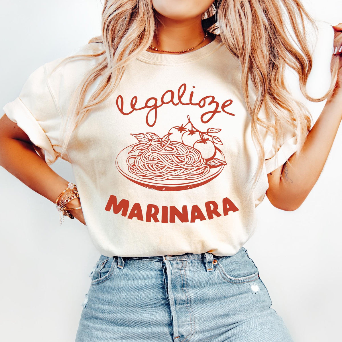 Legalize Marinara TShirt Trendy Graphic Retro Oversized Italia Aesthetic Trendy Girl Dinner Pasta Graphic Tee – Fan Favorite · Top Pick For Any Outfit