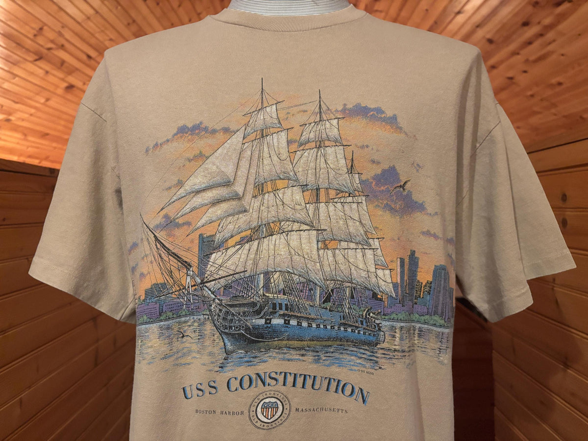 Vintage 90s USS Constitution Boston Harbor Massachusetts Boat Tshirt XL Graphic Tee – Easygoing Wear · Great Gift For Fans