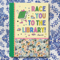 Book Lover Gift for Reader Who Loves Journaling Race You To The Library Colorful 90s Aesthetic Notebook with Stars Cute Bookish Present Graphic Tee – Fan Favorite · High-Quality Print