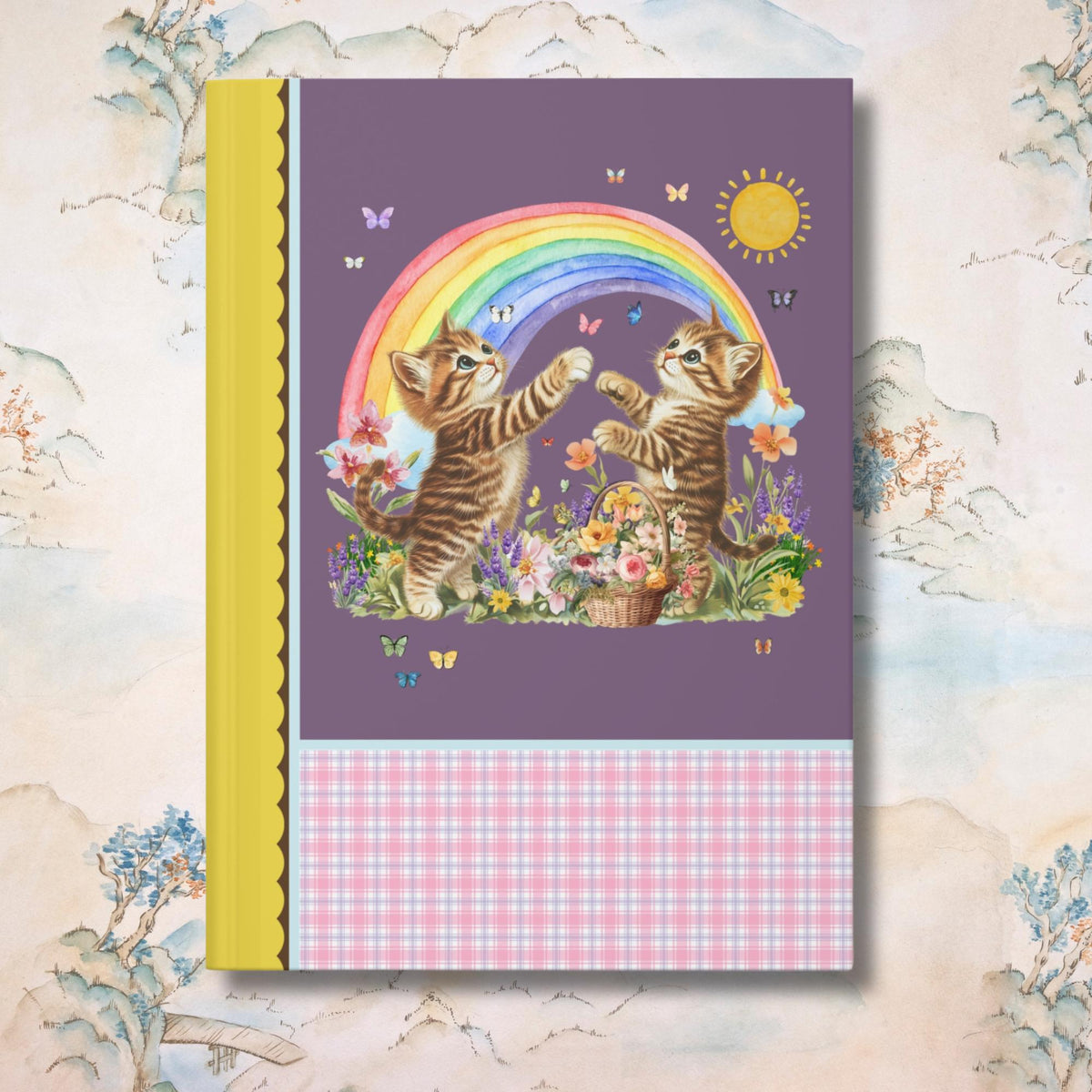 Floral Kitten Lover Notebook with Flowers and Colorful Rainbow Kitschy 90s Throwback Journal with Butterflies Cat Mom or Cat Dad Gift Graphic Tee – Warm & Stylish · Perfect For Daily Wear