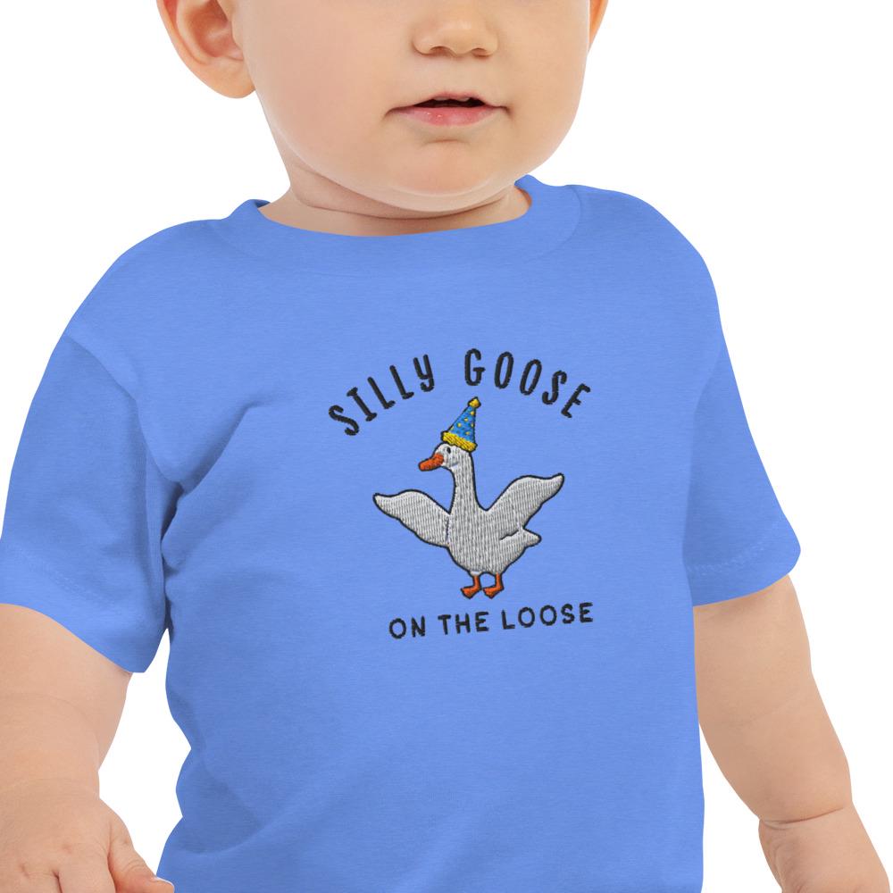 Embroidered Silly Goose Baby Tshirt Silly Goose On The Loose Kids Tee Funny Meme Shirt Cute Gift Grandchild Birthday One Silly Goose Top Graphic Tee – Cozy Vibes · Trending Graphic Apparel