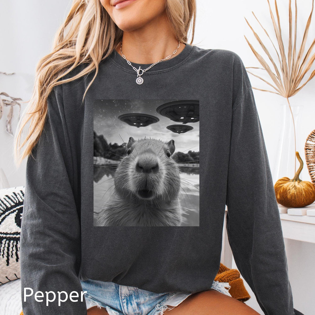 Long Sleeve Capybara Shirt Funny Capybara UFO Shirt Capybara Selfie Shirt Rodent Shirt Meme Shirt Capybara Lover Gift Graphic Tee – Fan Favorite · Great Gift For Fans