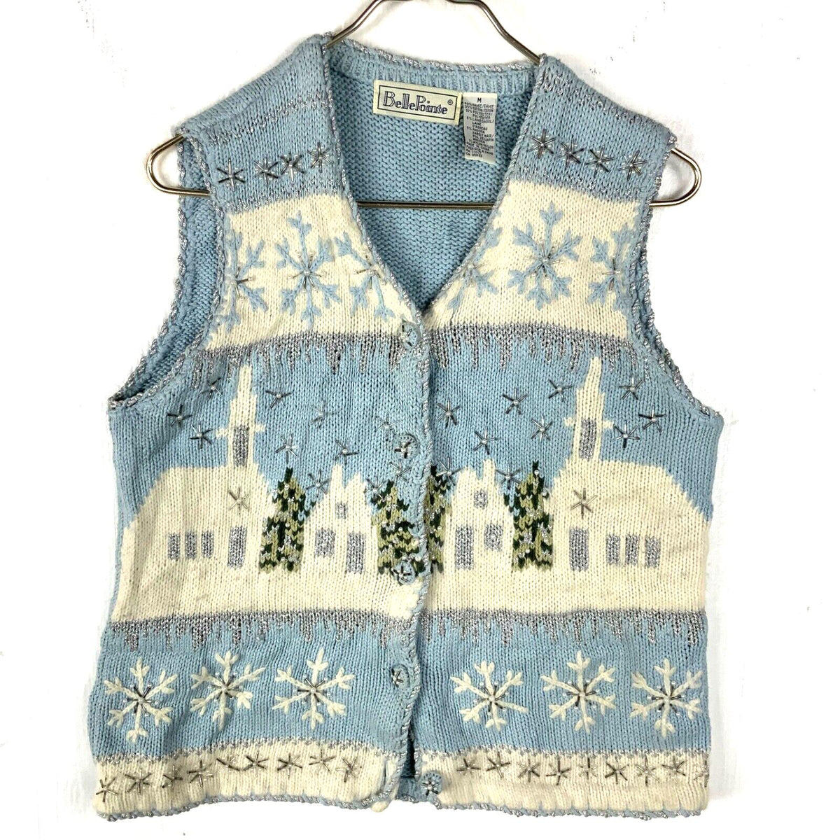 Vintage Belle Pointe Knit Wool Sweater Vest Women39s Medium Button Up Snow Flake Graphic Tee – Feel-Good Design · Must-Have Style