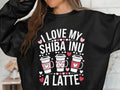I Love My Shiba Inu A Latte Sweatshirt Dog Lover Gift Cute Shiba Inu Apparel Coffee Lover Sweater Shiba Inu Clothes Dog Mom Shirt Sweatshirt – Warm & Stylish · Top Pick For Any Outfit
