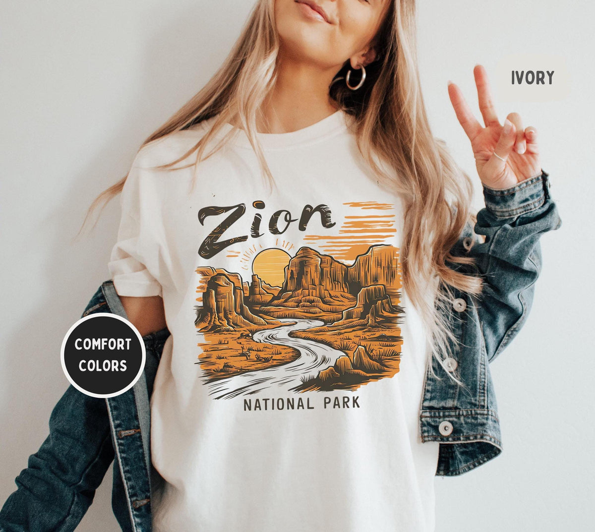 Zion National Park shirt Comfort Colors Utah tshirt Zion National Park gifts Zion National Park Sweatshirt Hiking souvenir Camping Sweater Sweatshirt – Aesthetic Look · Great Gift For Fans