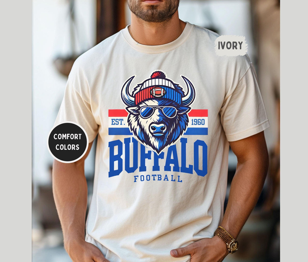Buffalo Football Comfort Colors Tshirt Buffalo Bills Tee Football Fan Shirt Game Day Apparel Sports Team Clothing Graphic Tee – Fan Favorite · High-Quality Print