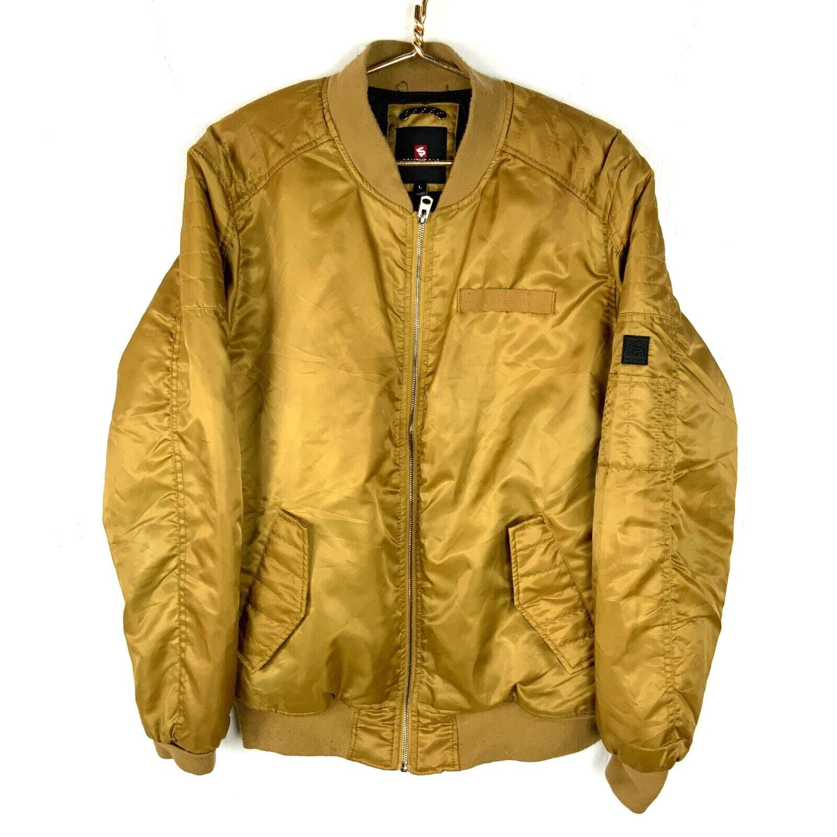 South Pole Bomber Jacket Size Large Gold Yellow Full Zip Y2K Graphic Tee – Bold Style · Must-Have Style