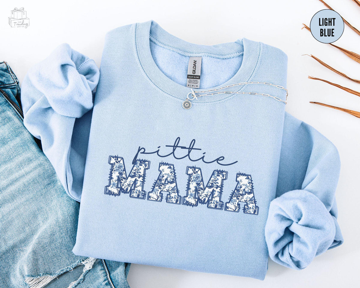 Blue Floral Pittie Mama ShirtPitbull Mom Sweatshirt Toile Pit Bull SweaterBully Breed Dog Crewneck Dog Lover Mothers Day Gift Sweatshirt – Easygoing Wear · Must-Have Style