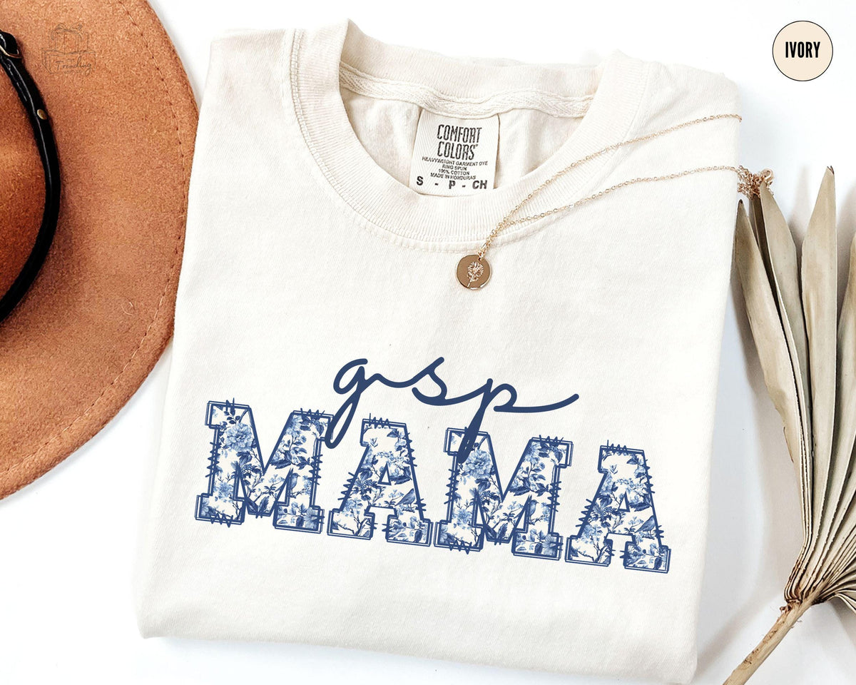 GSP Mama Shirt Toile Pointer Tee German Pointer Mom TShirt Blue Floral Shorthaired Pointer Shirt Dog Mothers Day Gift Graphic Tee – Warm & Stylish · Top Pick For Any Outfit