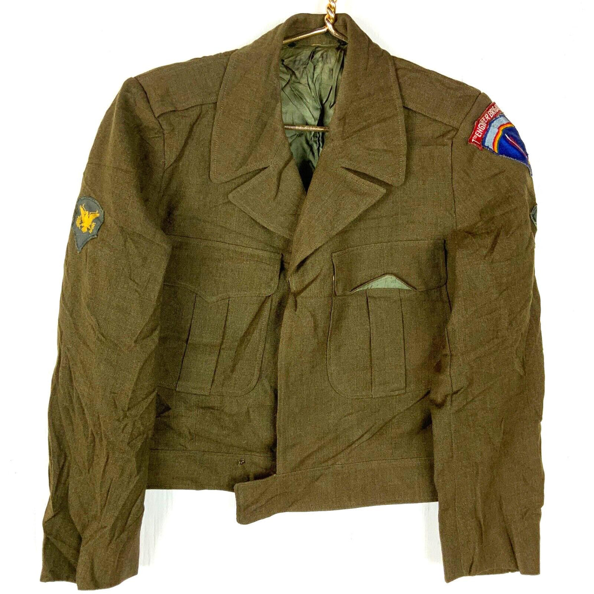 Vintage Military 7th Engineer Brigade Wool Waistcoat Jacket Small Brown 40s 50s Graphic Tee – Soft Feel · Must-Have Style