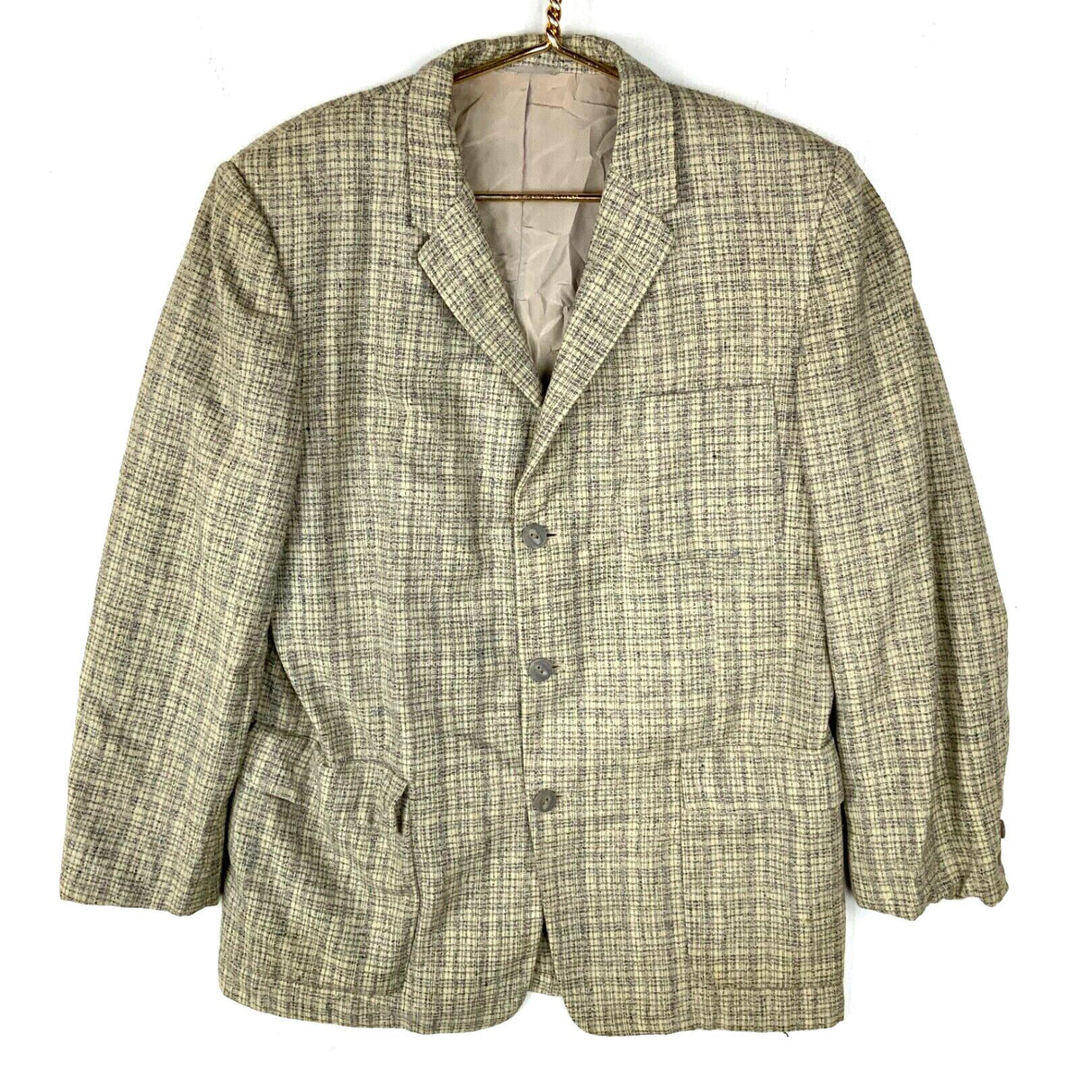 Vintage 1960s Darbyton Wool Blazer Jacket Small Long Beige Plaid Made Usa Graphic Tee – Cozy Vibes · Great Gift For Fans