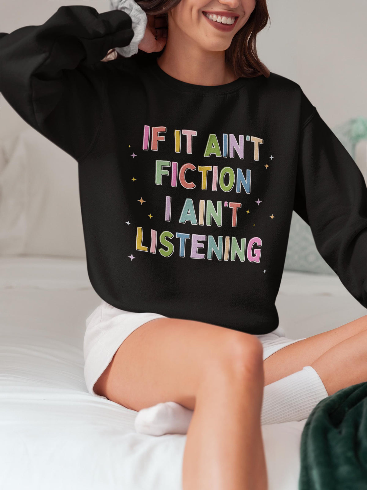 Book Lover Sweatshirt for Friend Who Loves Romantasy Novels or Historical Fiction Cute Bookish Shirt Reader or School Librarian Bookworm Sweatshirt – Cozy Vibes · High-Quality Print