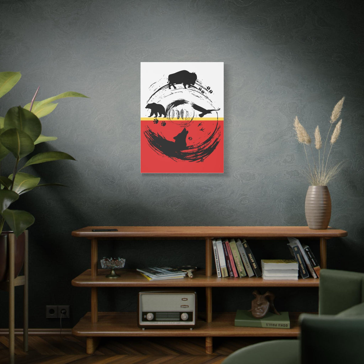 Matte Canvas Four Directions Digital Wall Art Native Inspired Matte Canvas Art Animal Wall Art Medicine Wheel Art Nature Lover Gift Graphic Tee – Warm & Stylish · Top Pick For Any Outfit