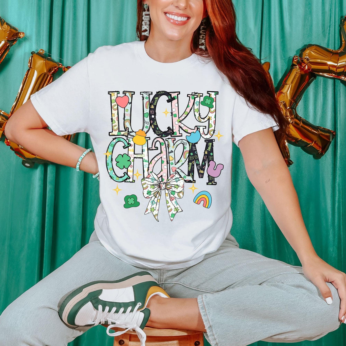Lucky Charm Shirt Clover Shirt Lucky Shirt Funny St Patrick39s Day Shirt Retro St Patrick39s Day Shirt St Pattys Graphic Tee – Soft Feel · Trending Graphic Apparel