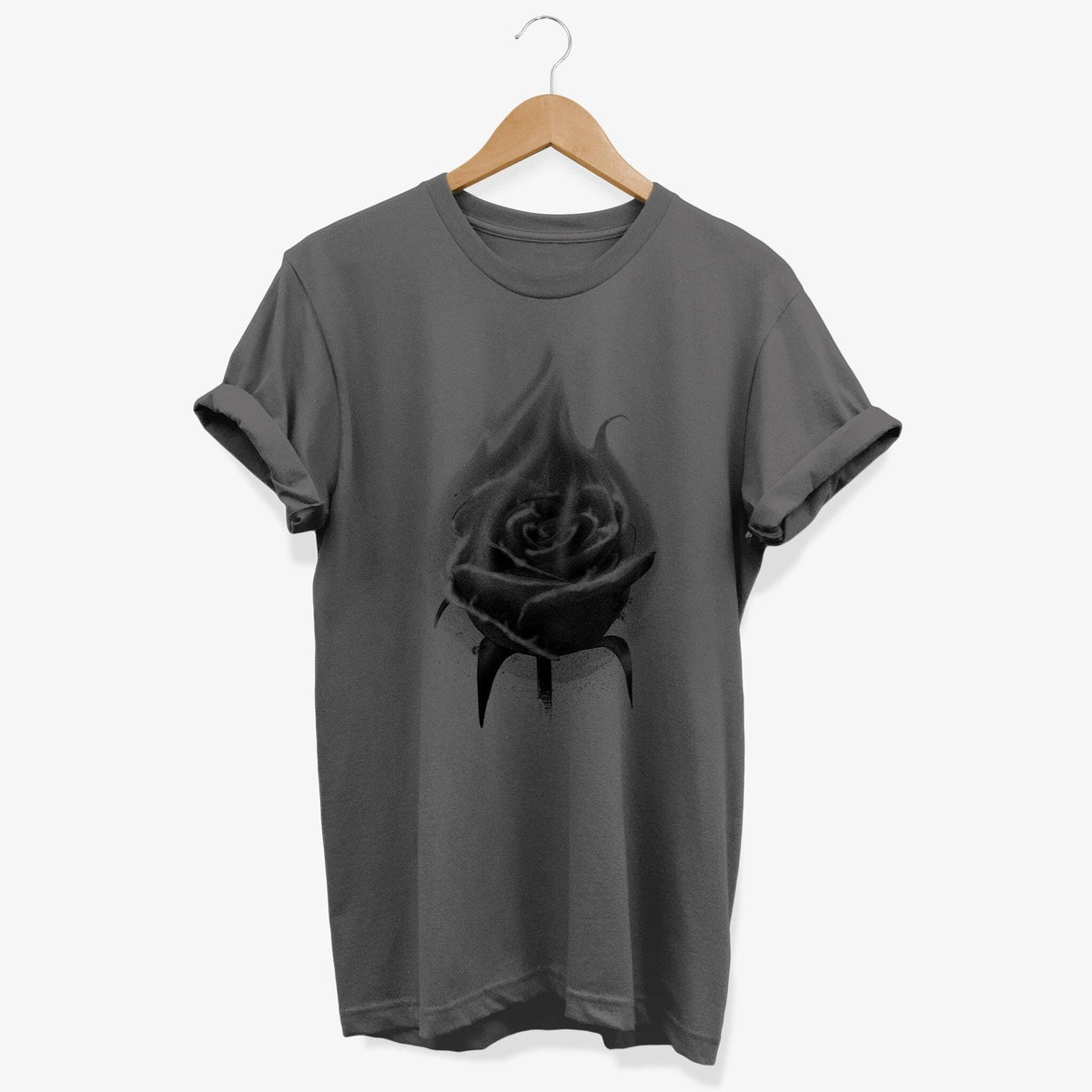 Black Rose with Flames T shirt Grunge Aesthetic Flower Graphic Tee Floral Goth Style Clothing Graphic Tee – Fan Favorite · Must-Have Style
